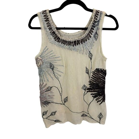 Ladies Anthro Project Alabama Sheer‎ Mixed Media Sleeveless Top Size Small - Picture 2 of 13